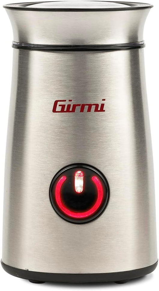 GIRMI MACINACAFFE 150 W CORPO INOX CAPACITÀ 50GR MACINA SPEZIE E CAFFÈ LAME INOX PULSANTE RETRO-ILLUMINATO + AVVOLGICAVO