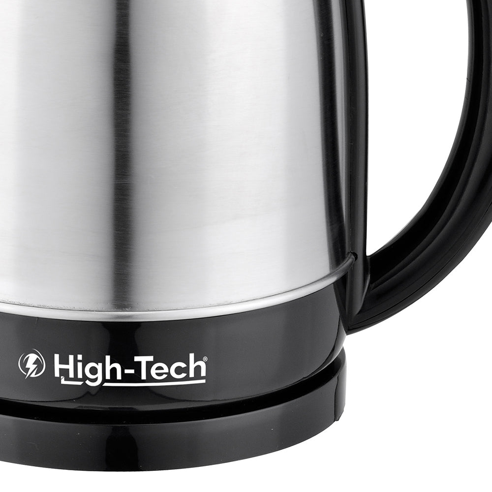 HIGH-TECH BOLLITORE ELETTRICO 2200 W IN ACCIAIO INOX 1,7 L ARGENTO E NERO CON ROTAZIONE E AUTOMATIC SWITCH OFF