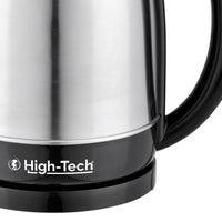 HIGH-TECH BOLLITORE ELETTRICO 2200 W IN ACCIAIO INOX 1,7 L ARGENTO E NERO CON ROTAZIONE E AUTOMATIC SWITCH OFF