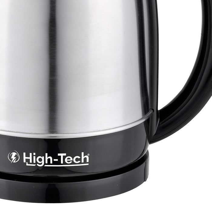 HIGH-TECH BOLLITORE ELETTRICO 2200 W IN ACCIAIO INOX 1,7 L ARGENTO E NERO CON ROTAZIONE E AUTOMATIC SWITCH OFF