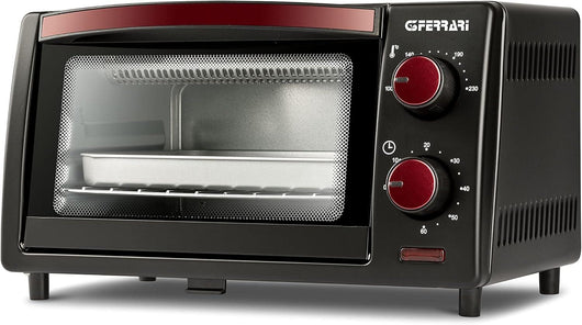 FERRARI G10169 FORNETTO ELETTRICO 10 LITRI 800 W TIMER 60 MIN FONDO APRIBILE 100-230°C GRIGLIA INOX ROSSO/NERO