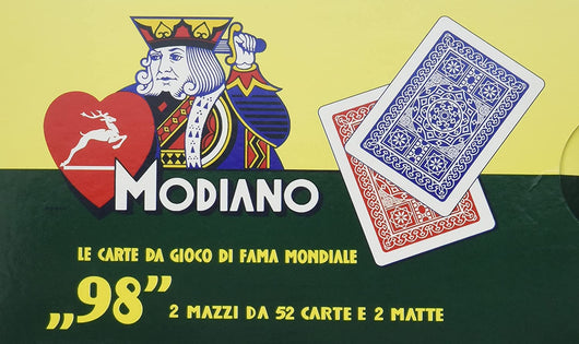 CARTE DA GIOCO MODIANO 2 MAZZI DA 52 CARTE E 2 MATTE