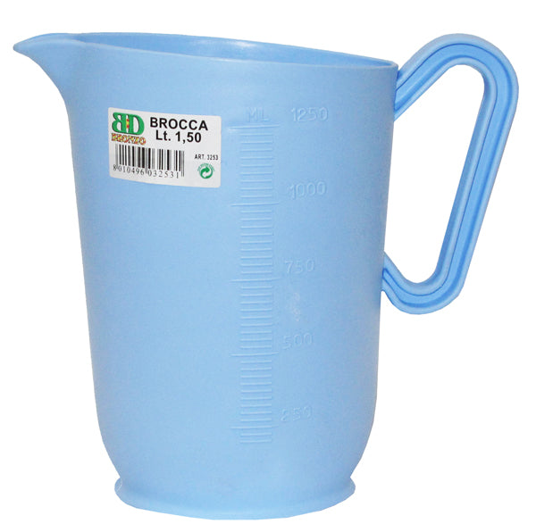 CARAFFA IN PLASTICA CON CAPIENZA 1,500 LITRI IN COLORAZIONE ASSORTITA