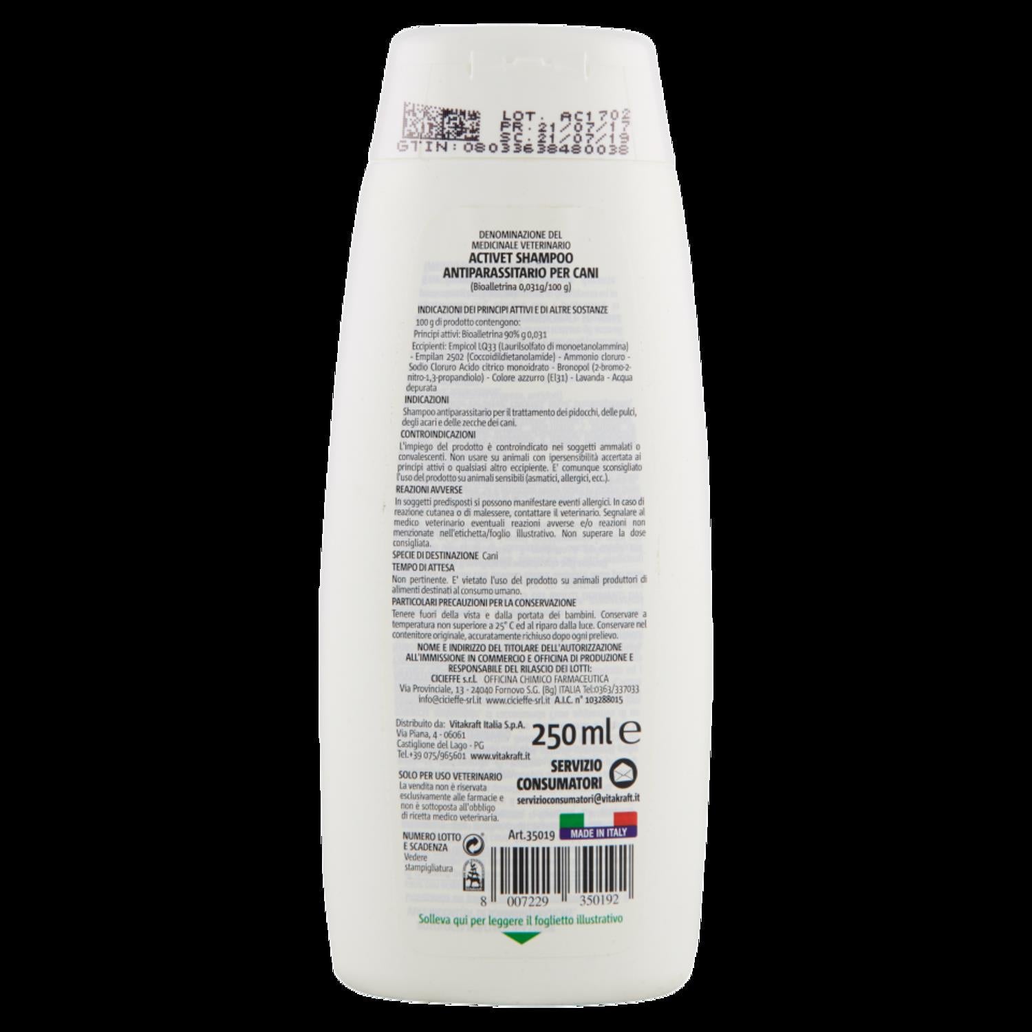 REPELT SHAMPOO ANTIPARASSITARIO PER CANI 250 ML