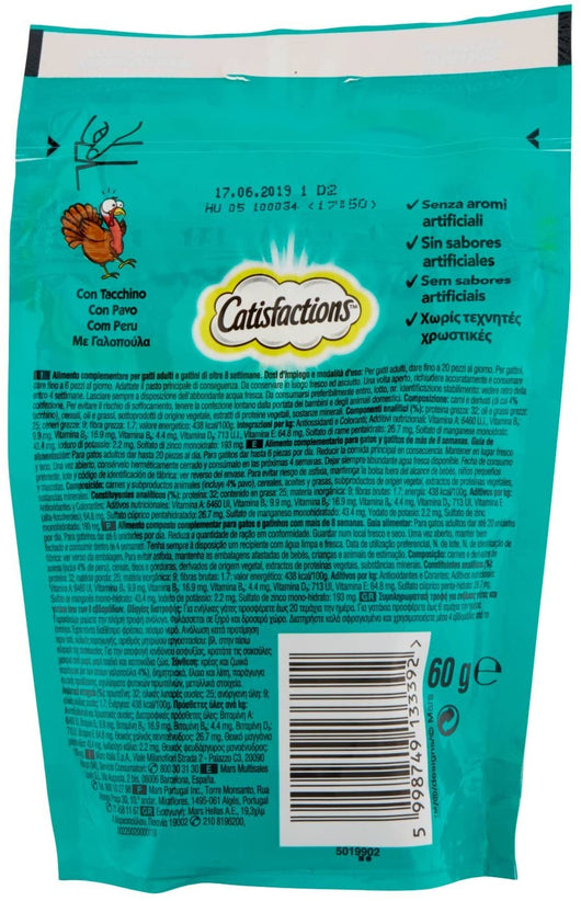 CATISFACTION SNACK AL TACCHINO 60 GR