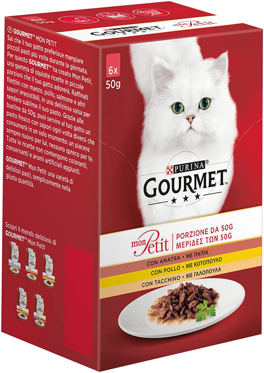 GOURMET MON PETIT DELIZIOSE RICETTE MISTE AL POLLO ANATRA E TACCHINO 6 DA 50 GR