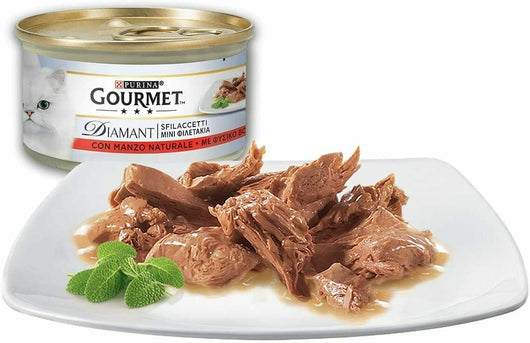 GOURMET DIAMANT SFILACCETTI DI MANZO NATURALE 85 GR