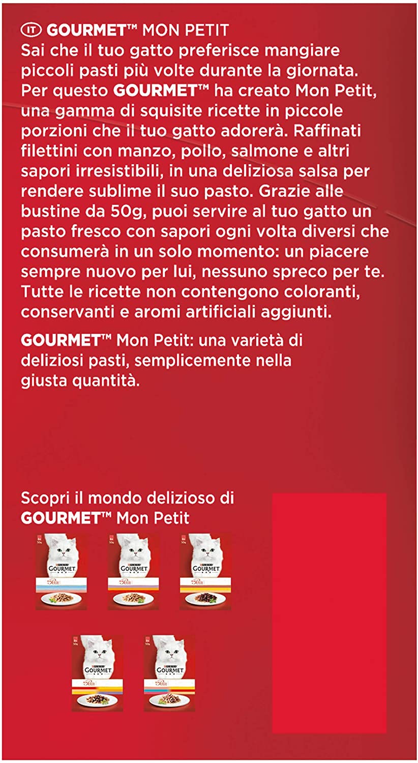 GOURMET MON PETIT DELIZIOSE RICETTE MISTE AL POLLO ANATRA E TACCHINO 6 DA 50 GR