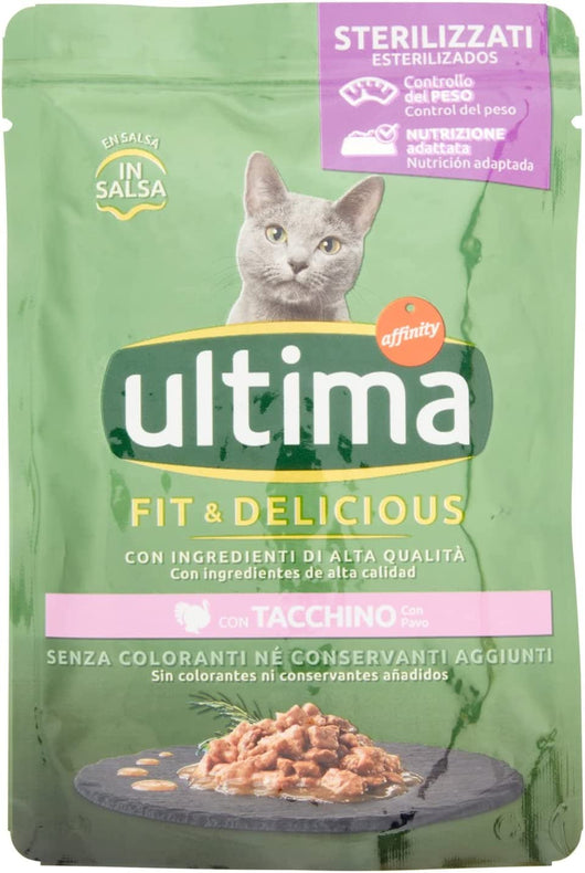 ULTIMA CAT BOCCONCINI PER GATTI STERILIZZATI IN BUSTINA DA 85 GR AL TACCHINO