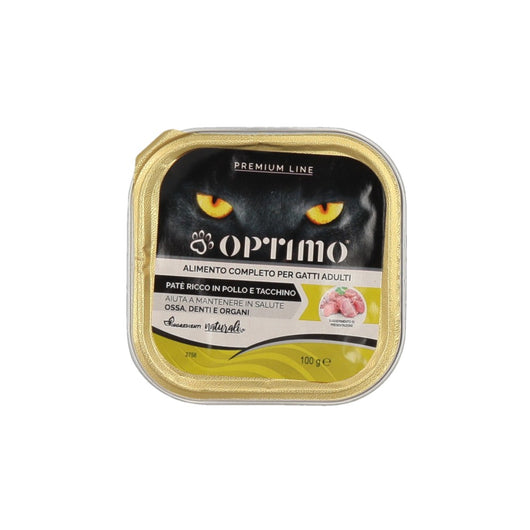 OPTIMO PATÈ PER  GATTO IN CONFEZIONE DA 100 GR GUSTO POLLO E TACCHINO