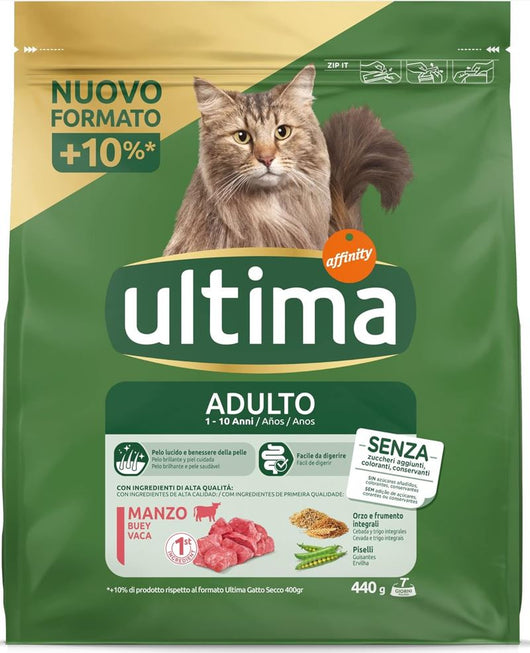 ULTIMA CROCCHETTE PER GATTO ADULTO 1-10 ANNI 440 GR FACILE DA DIGERIRE GUSTO MANZO