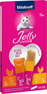 JELLY LOVERS SNACK PER IL GATTO IN CONFEZIONE DA 6X15 GR POLLO E TACCHINO