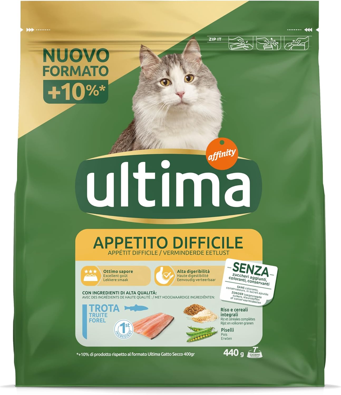 ULTIMA CROCCHETTE PER GATTO 440 GR GUSTO TROTA PER GATTI CON APPETITO DIFFICILE