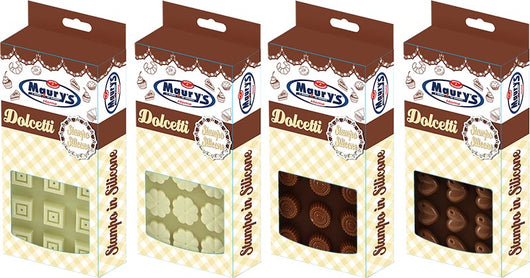 MAURY'S STAMPO SILICONE PER CIOCCOLATINI 20X10,5CM COLORI ASSORTITI