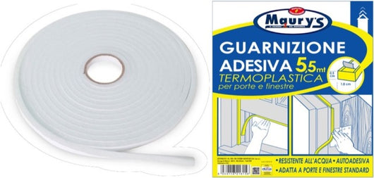 MAURY'S GUARNIZIONE ADESIVA TERMOPLASTICA PER INFISSI 1,8CM X 5,5MT