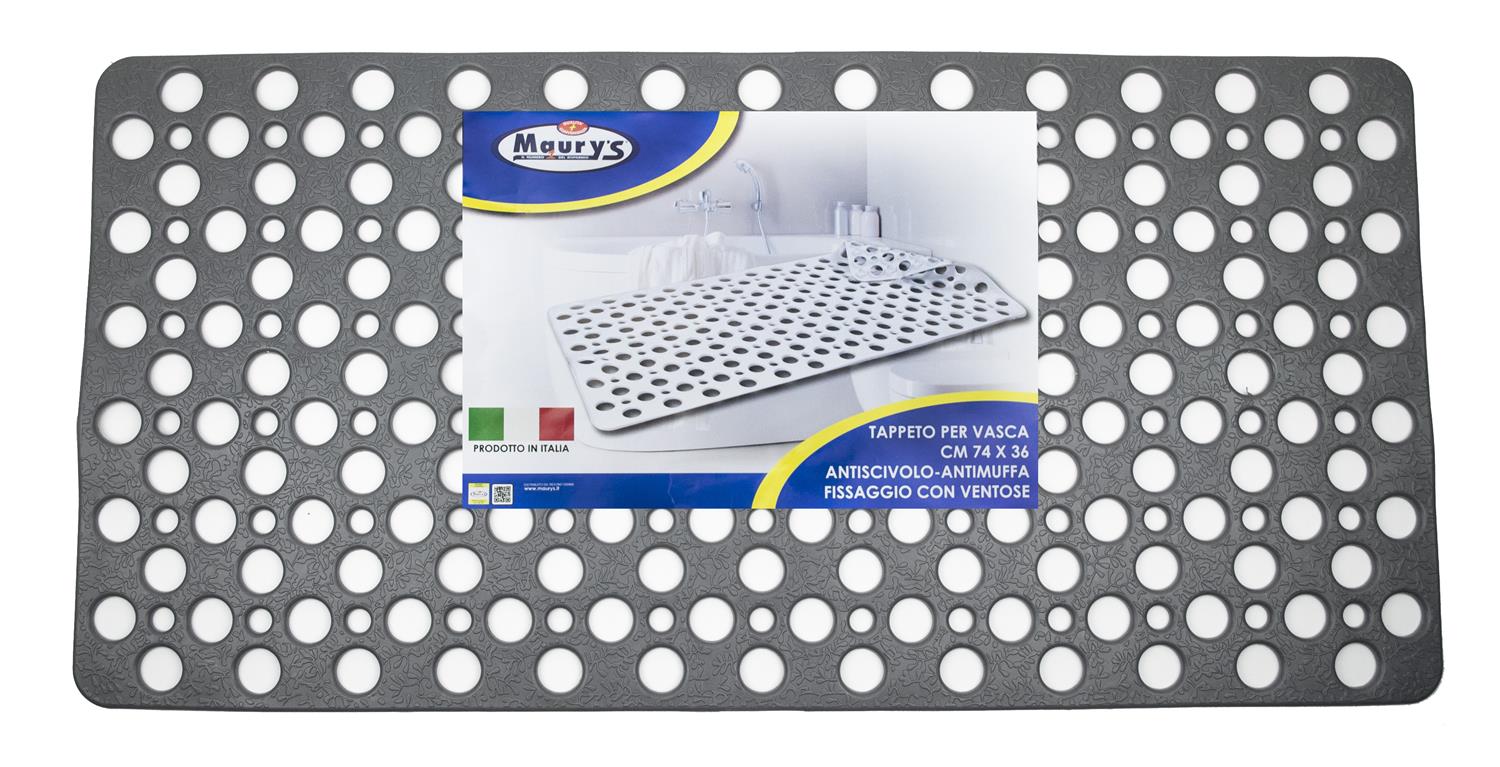 MAURY'S TAPPETO VASCA 74X36CM GRIGIO