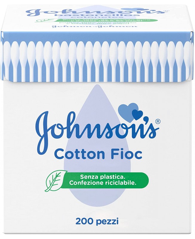 JOHNSON'S BABY COTTON FIOC IN CARTA E COTONE IPOALLERGENICO PER BAMBINI 200 PZ