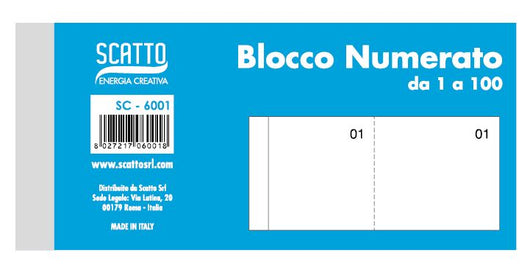 BLOCCO NUMERATO DA 1 A 100