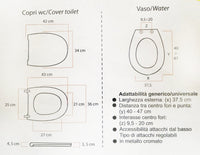 MAURY'S COPRI WATER WC EXTRA BIANCO KIT DI MONTAGGIO CON GANCI INOX