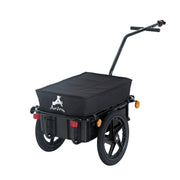 CARRELLO A RIMORCHIO PER BICICLETTA PORTA OGGETTI IN ACCIAIO 144X59X80CM