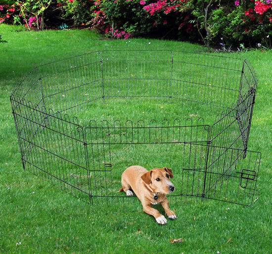 RECINTO PER ANIMALI A GABBIA IN ACCIAIO 158 X 61CM NERO