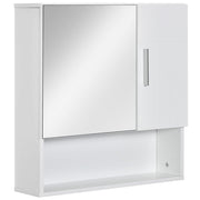 SPECCHIERA BAGNO IN LEGNO A 2 ANTE E RIPIANO APERTO 54X15.2X55.3CM BIANCO