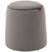 POUF CONTENITORE IN VELLUTO 2 IN 1 CONVERTIBILE IN TAVOLINO Ø44X47.5CM GRIGIO