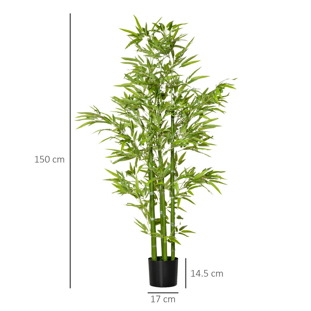 PIANTA FINTA DI BAMBÙ ALTA 150CM CON VASO INCLUSO