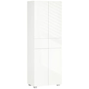 DISPENSA CUCINA CON 4 ANTE, 3 RIPIANI REGOLABILI E MENSOLE 60X35X170 CM BIANCO