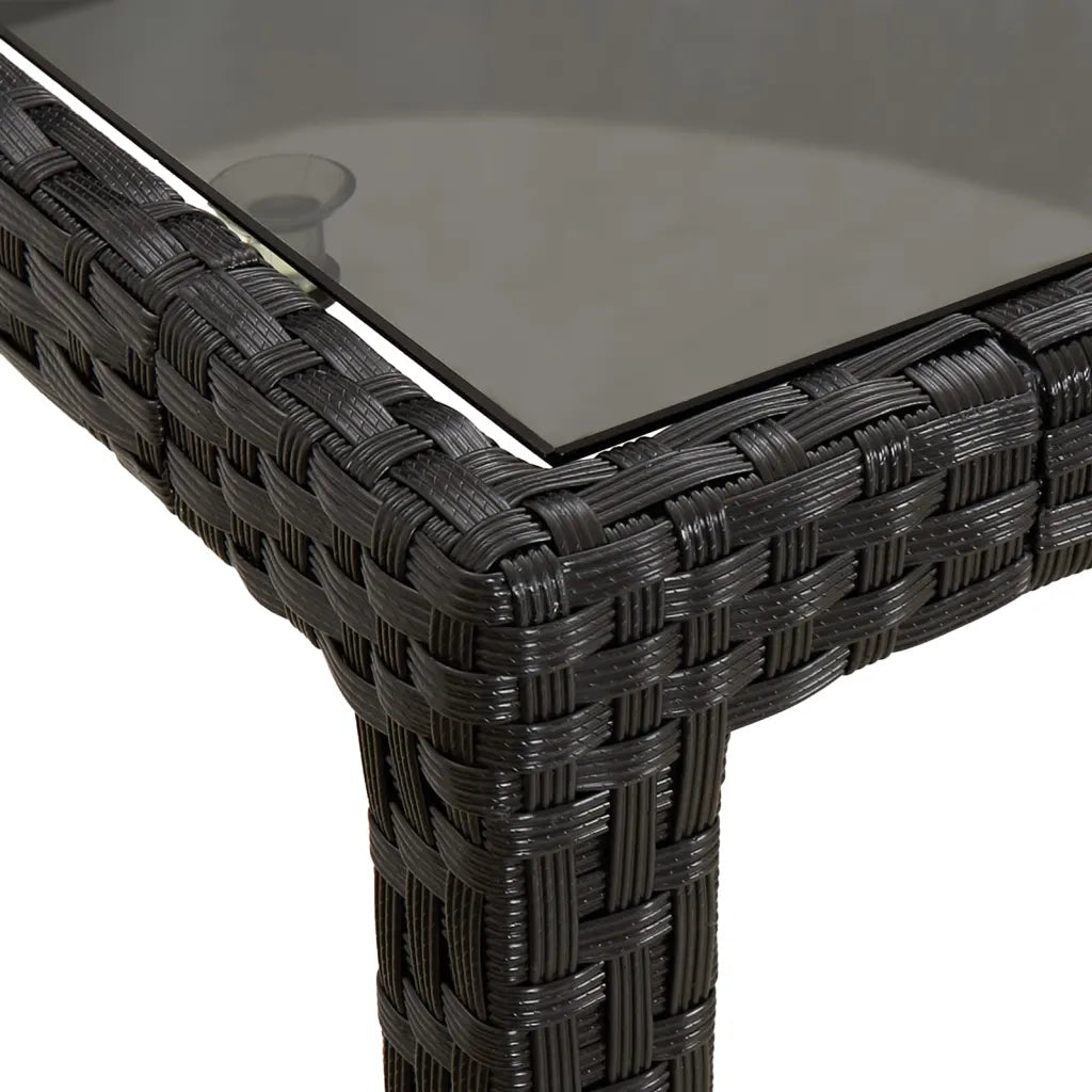 Set da Pranzo da Giardino 5 pz Nero con Cuscini in Polyrattan 3187326