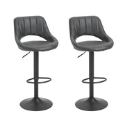 SET 2 SGABELLI MODERNI ALTI GIREVOLI CON SCHIENALE E POGGIAPIEDI 49X90X110CM