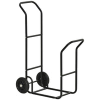CARRELLO PORTALEGNA IN ACCIAIO CON 2 RUOTE 77X42X105CM NERO