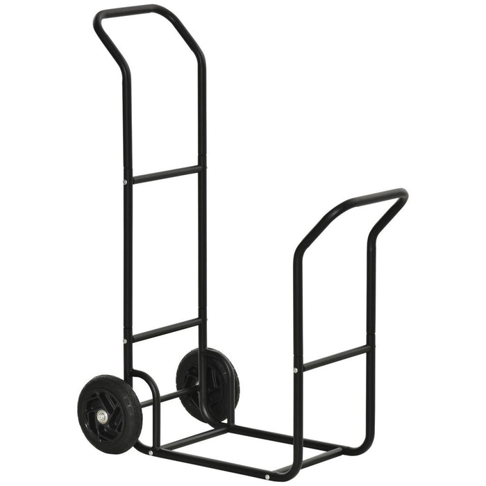 CARRELLO PORTALEGNA IN ACCIAIO CON 2 RUOTE 77X42X105CM NERO