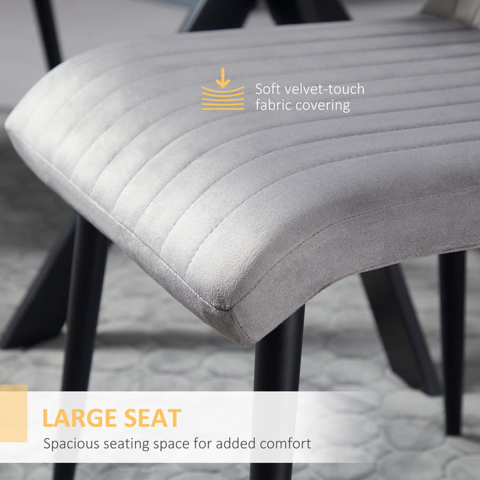 SET 2 SEDIE DA CUCINA IMBOTTITE CON GAMBE IN ACCIAIO 43X58X90 CM GRIGIO E NERO