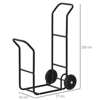 CARRELLO PORTALEGNA IN ACCIAIO CON 2 RUOTE 77X42X105CM NERO