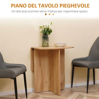 TAVOLO DA PRANZO PIEGHEVOLE SALVASPAZIO IN LEGNO 90X60X74CM QUERCIA
