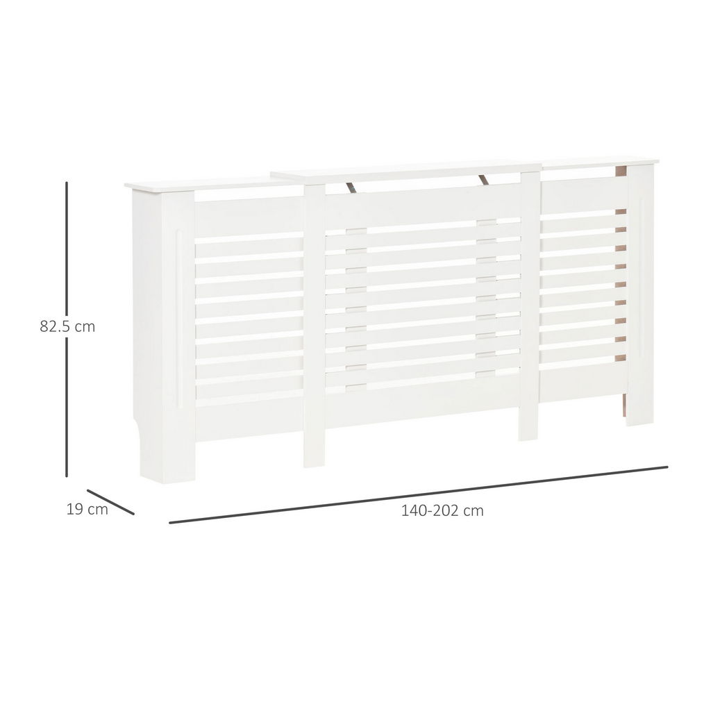 MOBILE COPRITERMOSIFONE REGOLABILE E MENSOLA SUPERIORE 140X19X82,5 CM BIANCO