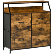 MOBILE CASSETTIERA A 5 CASSETTI IN TESSUTO 83.5X29X87 CM COLORE MARRONE