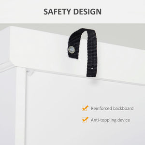 MOBILE CUCINA CON ARMADIETTO SUPERIORE IN LEGNO METALLO 76X40.5X184CM BIANCO