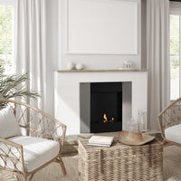 CAMINO BIOETANOLO DA PARETE CON SERBATOIO 0.7L 72X11X72 CM ARGENTO/NERO