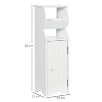 MOBILETTO DA BAGNO CON ARMADIETTO E SPAZIO PER CARTA IGIENICA 19X15X56 CM BIANCO