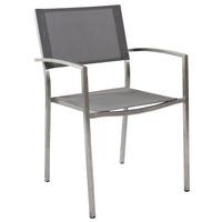 SEDIA FLORIDA IN ACCIAIO INOX E TEXTILENE IN COLORE GRIGIO