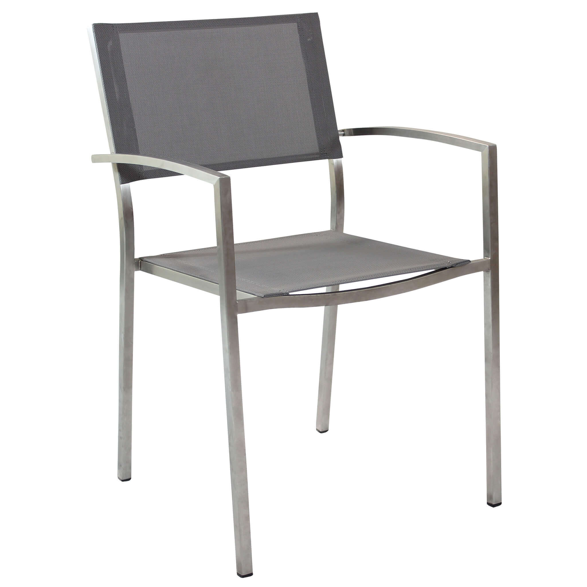 SEDIA FLORIDA IN ACCIAIO INOX E TEXTILENE IN COLORE GRIGIO