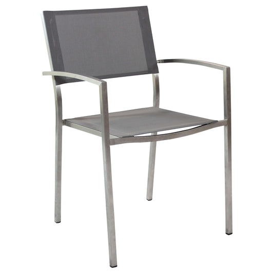 SEDIA FLORIDA IN ACCIAIO INOX E TEXTILENE IN COLORE GRIGIO
