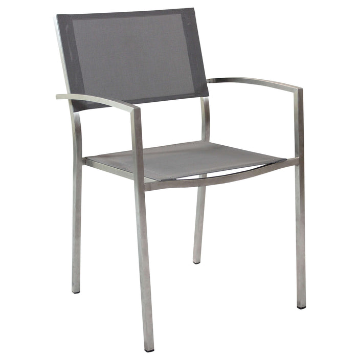 SEDIA FLORIDA IN ACCIAIO INOX E TEXTILENE IN COLORE GRIGIO