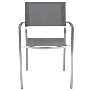 SEDIA FLORIDA IN ACCIAIO INOX E TEXTILENE IN COLORE GRIGIO