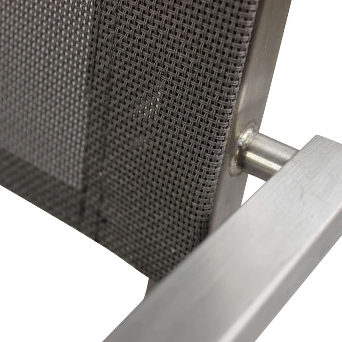 SEDIA FLORIDA IN ACCIAIO INOX E TEXTILENE IN COLORE GRIGIO