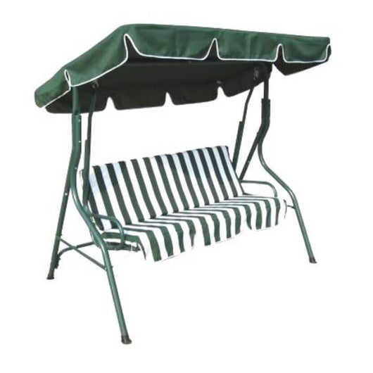 DONDOLO GREEN CON CUSCINO A RIGHE VERDI E PARASOLE 170 X 110 X H153 CM