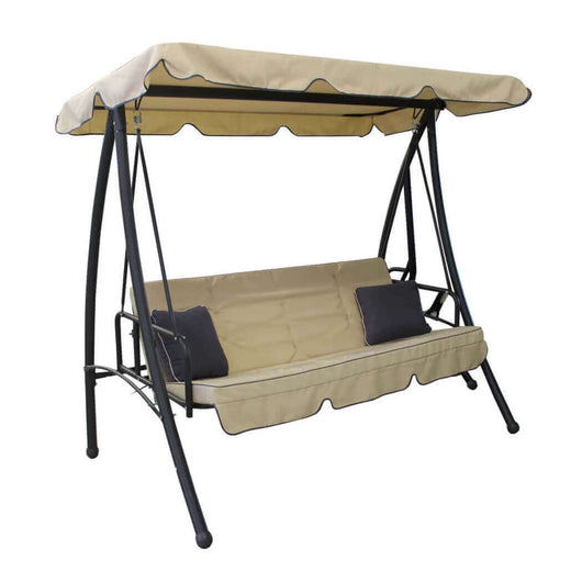 DONDOLO ANTIGUA CON CUSCINI STRUTTURA DI ACCIAIO E TELO BEIGE 208 X 116 X H168