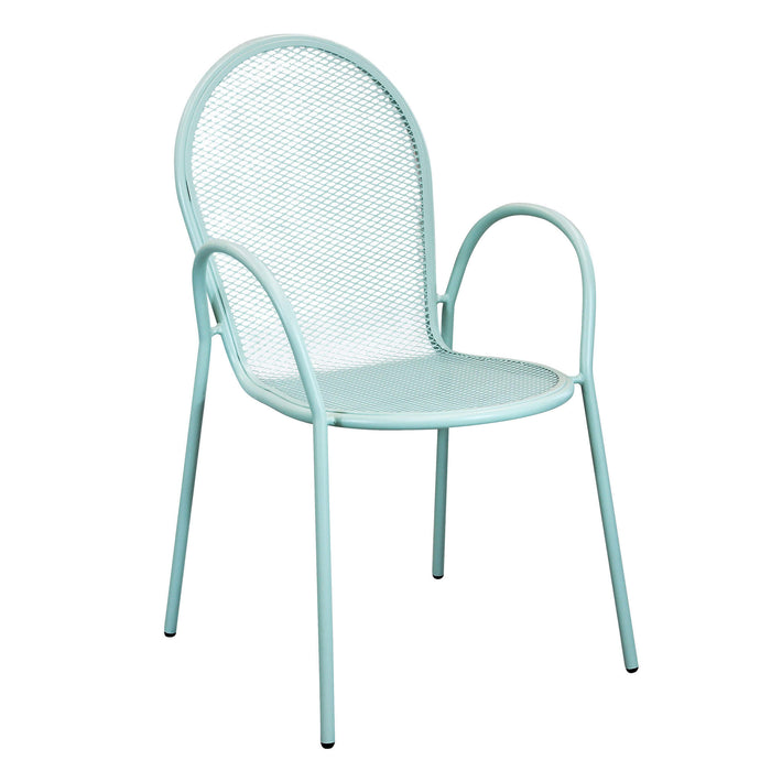 SHEFFIELD SEDIA IN ACCIAIO CON SEDUTA A RETE 54X61XH90 CM VERDE ACQUA